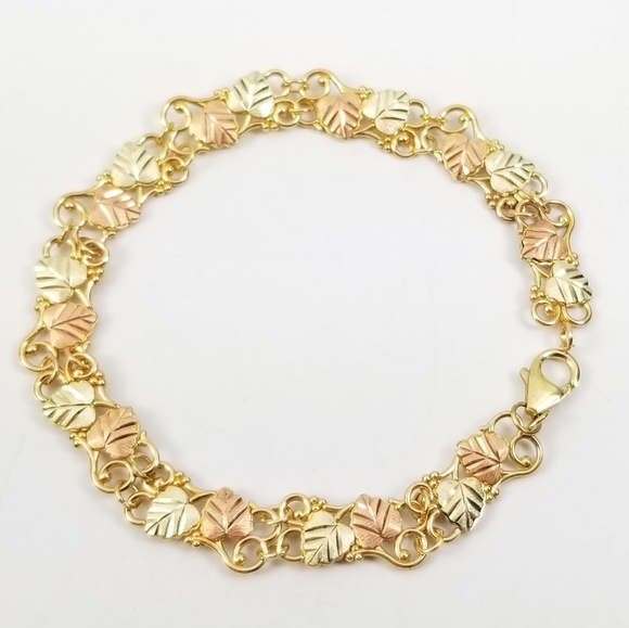 QVC Jewelry - Black Hills Gold Vine Link Bracelet 10/14k Gold